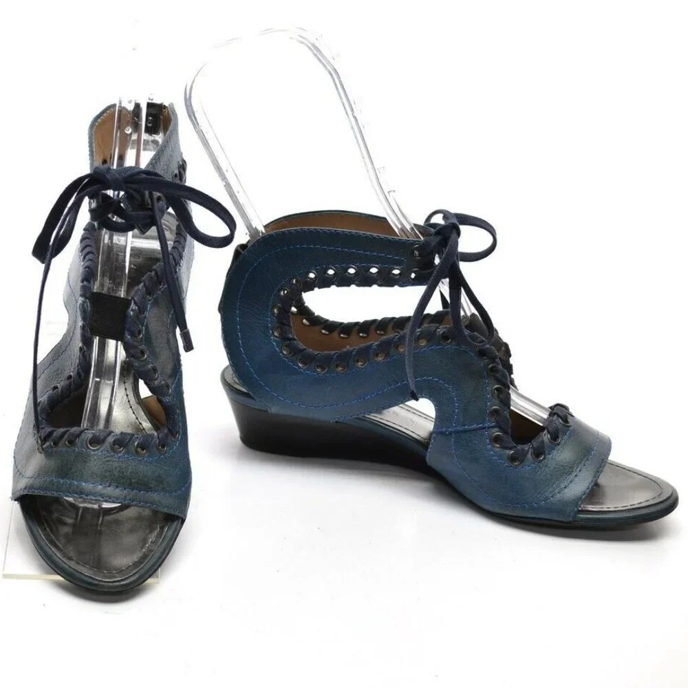 Proenza Schouler Low Wedge Lace Trim Sandals 36